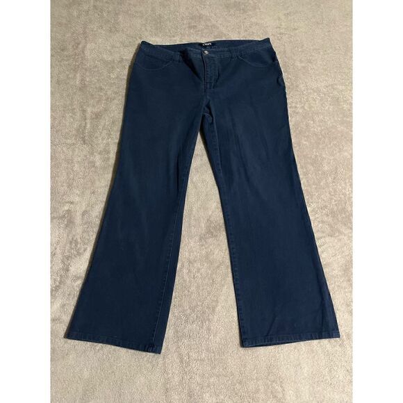 CHAPS Women's Size 16 Blue Denim High Rise Wide-Leg Jeans (F7) - Picture 1 of 8
